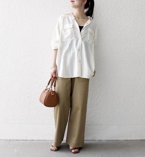 SHIPS any「SHIPS any:〈多機能/洗濯機可能〉ナイロン タスラン ポケット ビッグ シャツ」|シャツ・ブラウス|