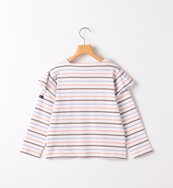 SHIPS KIDS「SHIPS KIDS:80～90cm/ボーダー フリル ロングスリーブ Tシャツ」|Tシャツ・カットソー|