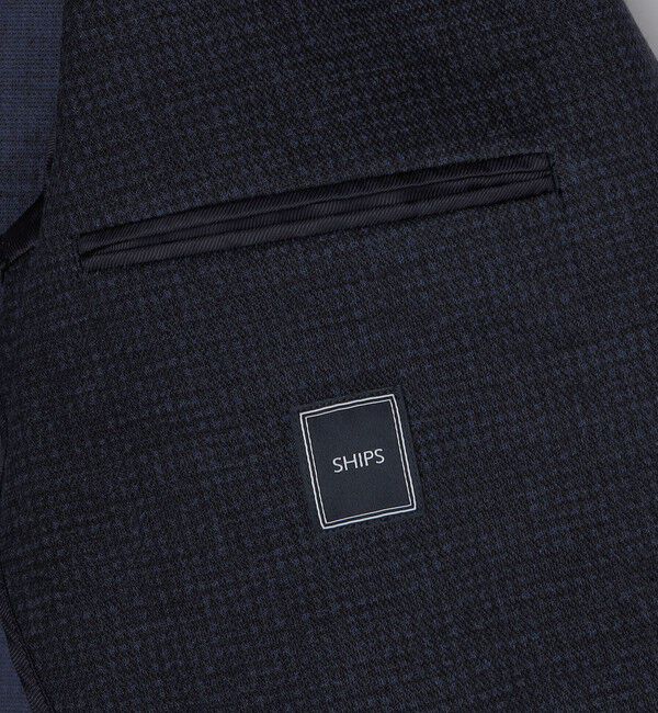 SHIPS「SHIPS: カネマサファブリック ジャージー プリント ハウンドトゥース ジャケット」|テーラードジャケット|