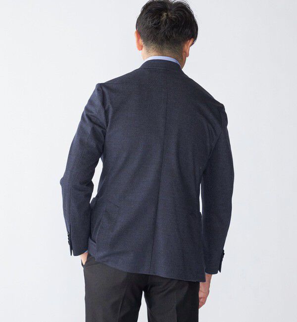 SHIPS「SHIPS: カネマサファブリック ジャージー プリント ハウンドトゥース ジャケット」|テーラードジャケット|