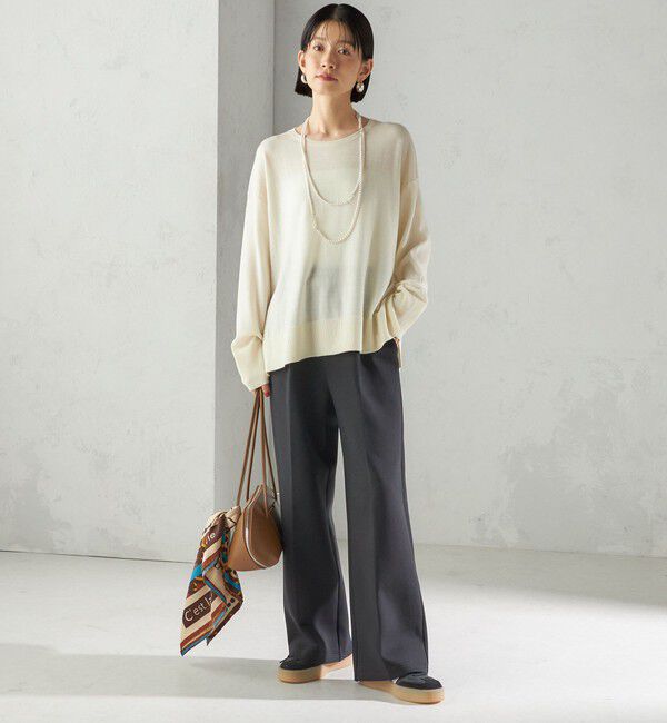 SHIPS for women「〈手洗い可能〉14G ウォッシャブル クルーネック ニット プルオーバー」|ニット・セーター|