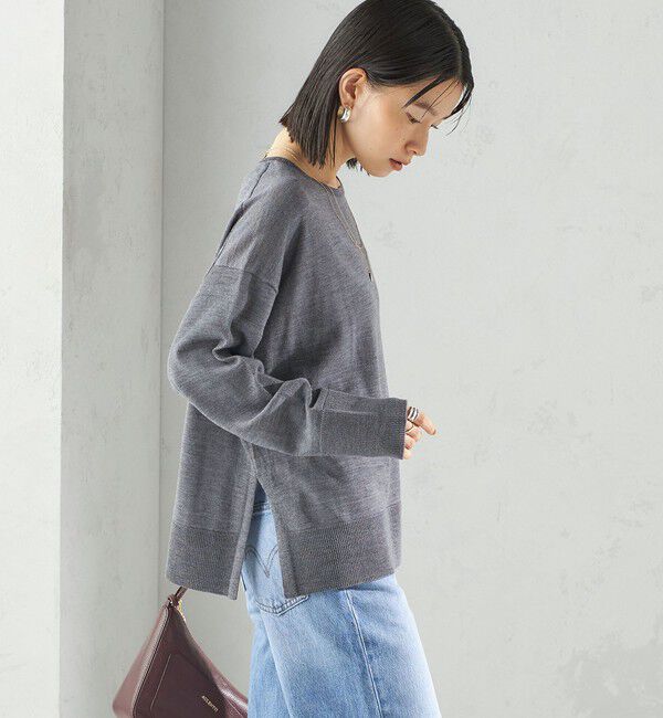 SHIPS for women「〈手洗い可能〉14G ウォッシャブル クルーネック ニット プルオーバー」|ニット・セーター|