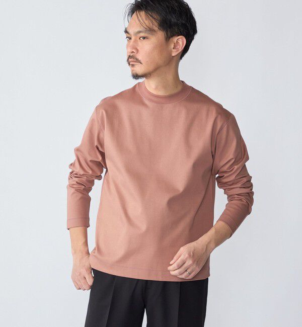 SHIPS「SHIPS: ハイゲージ クルーネック ロングスリーブ Tシャツ」|Tシャツ・カットソー|ピンク系