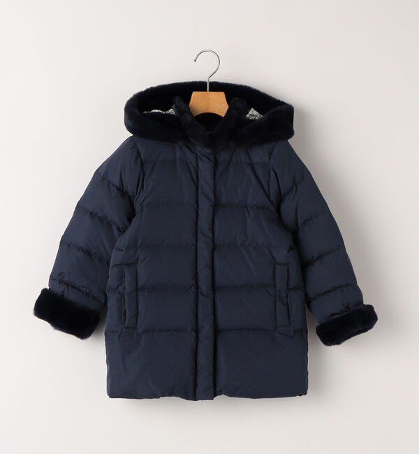 SHIPS KIDS「SHIPS KIDS:140～150cm /〈撥水/手洗い可能〉ミディアム丈 リサイクル ダウン フーディー」|その他|ネイビー