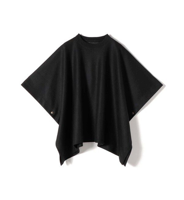 SHIPS for women「《予約》【SHIPS別注】Nell:ウール ジャージー ポンチョ」|その他|ブラック