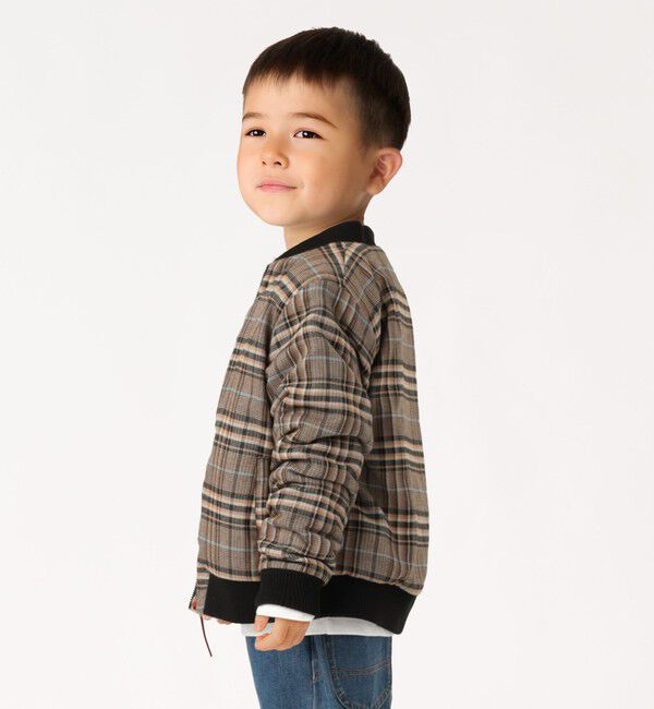 SHIPS Colors 「SHIPS Colors:90～140cm / ボア ボマー ジャケット チェック◇」|ブルゾン・スタジャン|