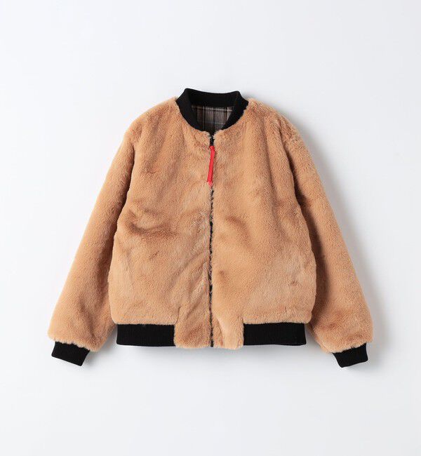 SHIPS Colors 「SHIPS Colors:90～140cm / ボア ボマー ジャケット チェック◇」|ブルゾン・スタジャン|