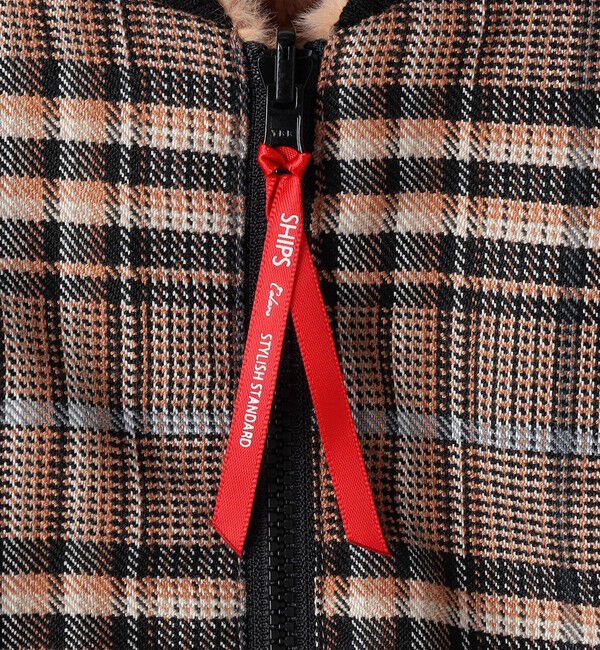 SHIPS Colors 「SHIPS Colors:90～140cm / ボア ボマー ジャケット チェック◇」|ブルゾン・スタジャン|