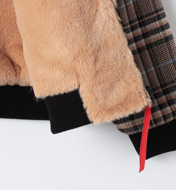 SHIPS Colors 「SHIPS Colors:90～140cm / ボア ボマー ジャケット チェック◇」|ブルゾン・スタジャン|