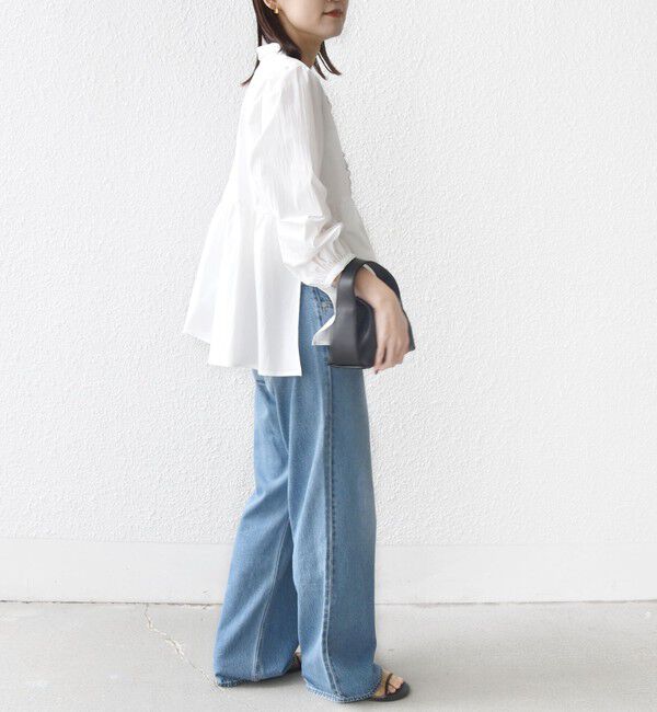 SHIPS for women「【WEB限定】〈手洗い可能〉フリル 刺繍 ペプラム ブラウス」|シャツ・ブラウス|