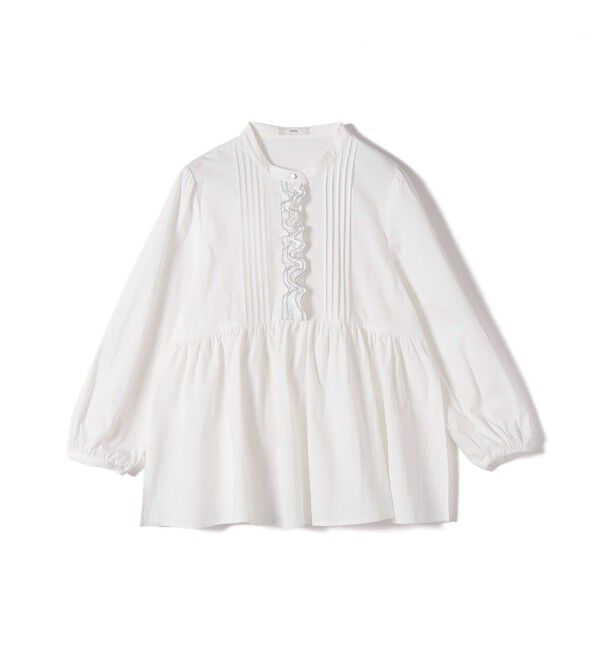 SHIPS for women「【WEB限定】〈手洗い可能〉フリル 刺繍 ペプラム ブラウス」|シャツ・ブラウス|