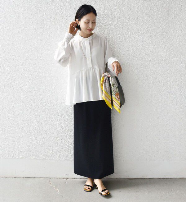 SHIPS for women「【WEB限定】〈手洗い可能〉ドット 花柄 袖 シャーリング ブラウス」|シャツ・ブラウス|