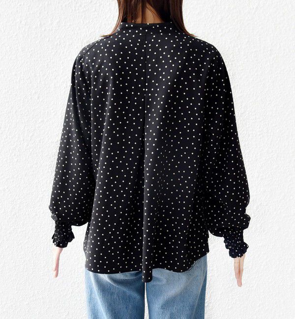 SHIPS for women「【WEB限定】〈手洗い可能〉ドット 花柄 袖 シャーリング ブラウス」|シャツ・ブラウス|