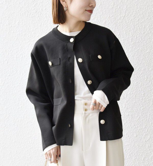 SHIPS any「SHIPS any:〈手洗い可能〉クルーネック ニット ジャケット カーディガン」|カーディガン|