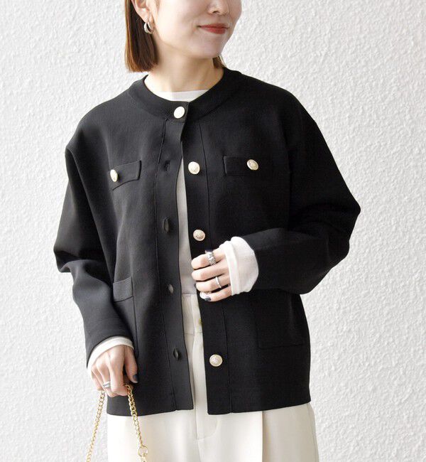 SHIPS any「SHIPS any:〈手洗い可能〉クルーネック ニット ジャケット カーディガン」|カーディガン|