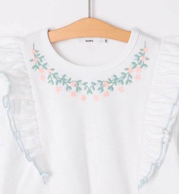 SHIPS KIDS「SHIPS KIDS:80～90cm / ネックフラワー Tシャツ」|Tシャツ・カットソー|