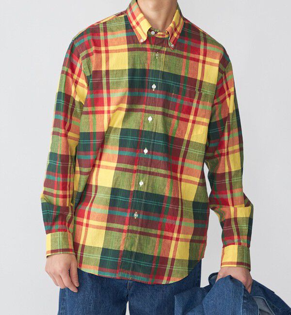 SHIPS「SHIPS: AUTHENTIC マドラスチェック ボタンダウン シャツ」|シャツ・ブラウス|イエロー