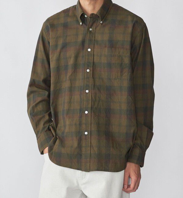 SHIPS「SHIPS: AUTHENTIC マドラスチェック ボタンダウン シャツ」|シャツ・ブラウス|オリーブ