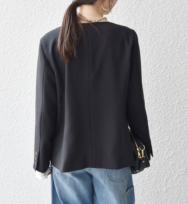 SHIPS any「SHIPS any:〈洗濯機可能〉シャーク ノーカラー ジャケット」|ノーカラージャケット|