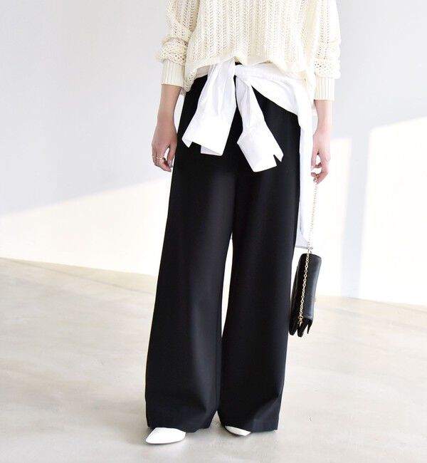 quaranciel「《予約》quaranciel:〈洗濯機可能〉ライト ポンチ ロゴ刺繍 スウェット パンツ」|その他|ブラック