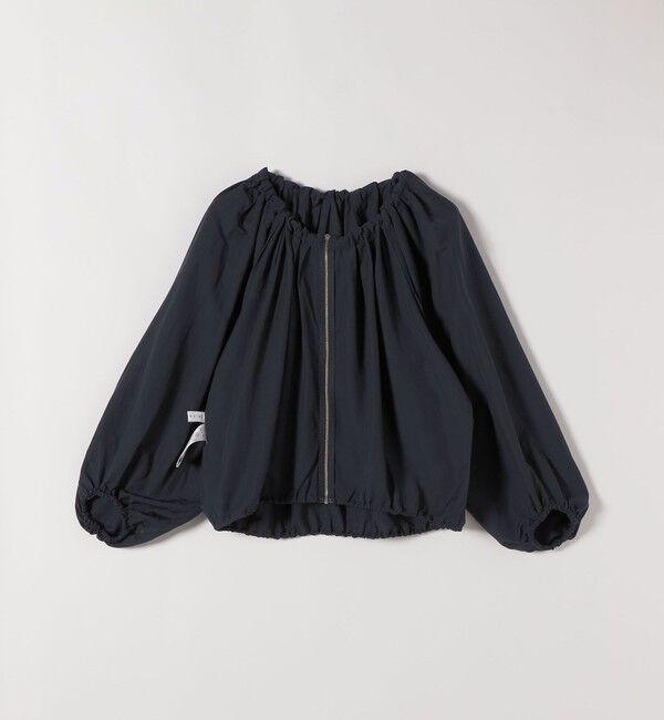 quaranciel「《予約》quaranciel:〈洗濯機可能〉シアー ギャザー ネック コンパクト ブルゾン」|その他|