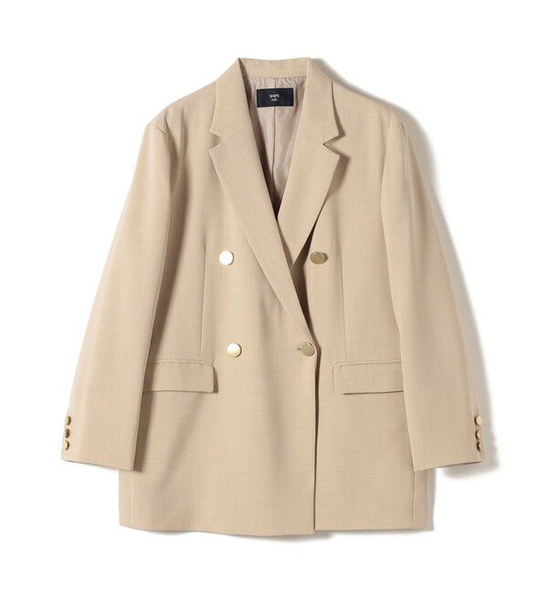 SHIPS Colors 「SHIPS Colors:〈手洗い可能〉メタルボタン ダブルブレスト ジャケット」|テーラードジャケット|ベージュ