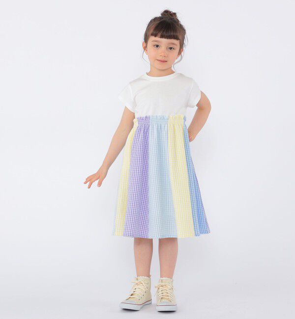 SHIPS KIDS「SHIPS KIDS:100～130cm / パネル 切替 ワンピース」|ワンピース|