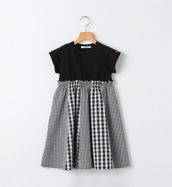 SHIPS KIDS「SHIPS KIDS:80～90cm / パネル 切替 ワンピース」|ワンピース|ブラック