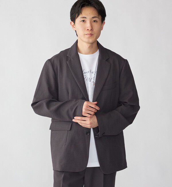 SHIPS「City Ambient Products: Cityform カルゼ テック ジャケット」|テーラードジャケット|チャコールグレー
