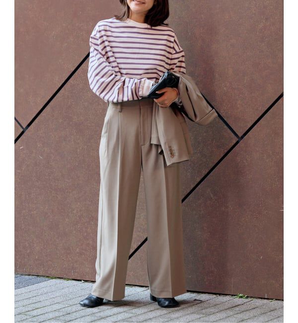 OUTDOOR PRODUCTS Usual Things「コットンボーダークルーネックワイドTEE」|Tシャツ・カットソー|