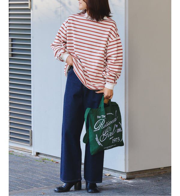 OUTDOOR PRODUCTS Usual Things「コットンボーダークルーネックワイドTEE」|Tシャツ・カットソー|