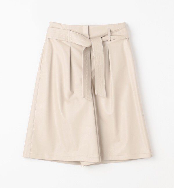 Ballsey「レザーライクウェットクロス ハイウエストハーフパンツ」|その他|41 ライトベージュ