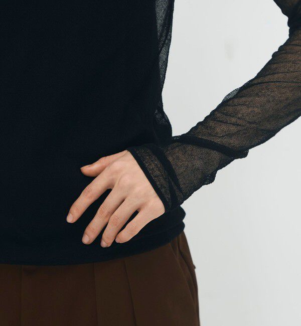 CABaN「コットンナイロン シアータートルネックプルオーバー」|ニット・セーター|