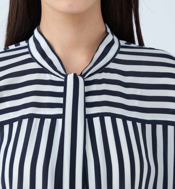 TOMORROWLAND collection「ワイドストライプ ボウタイブラウス」|シャツ・ブラウス|