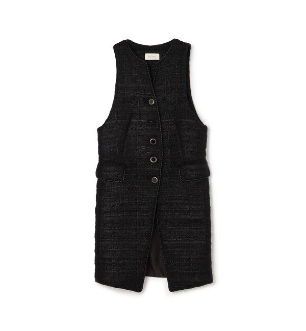 DES PRES「シックツイード ミドルジレ」|ベスト・ジレ|19 ブラック