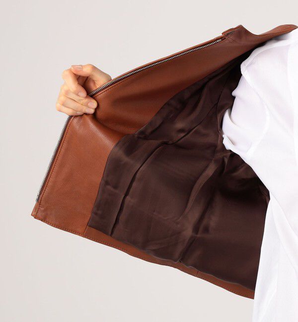 DES PRES「ラムレザー ジップアップブルゾン」|ライダースジャケット|