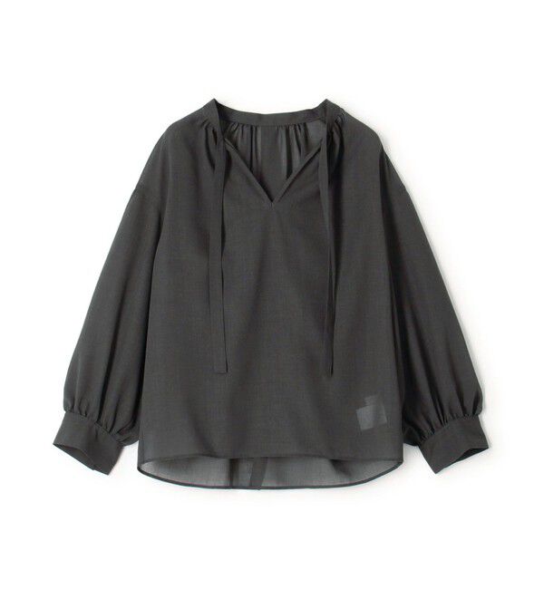 MACPHEE「ポリステルウールボイル ボウタイブラウス」|シャツ・ブラウス|17 チャコールグレー