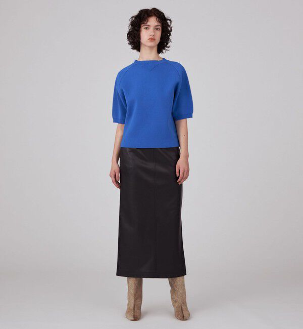 MACPHEE「【WEB限定】 ダブルニット ハーフスリーブプルオーバー」|ニット・セーター|