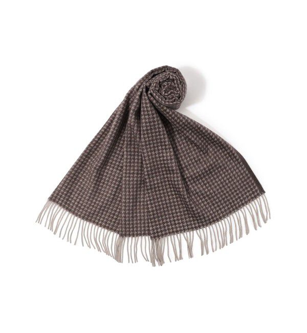 TOMORROWLAND GOODS「シルク ハウンドトゥース マフラー NOVARA 」|マフラー|46 ブラウン系