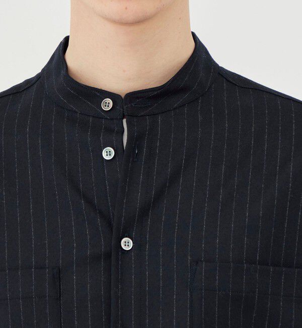 GALERIE VIE「ライトフラノストレッチ スタンドカラーシャツ」|シャツ・ブラウス|