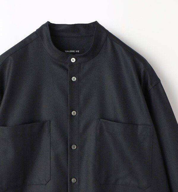 GALERIE VIE「ライトフラノストレッチ スタンドカラーシャツ」|シャツ・ブラウス|