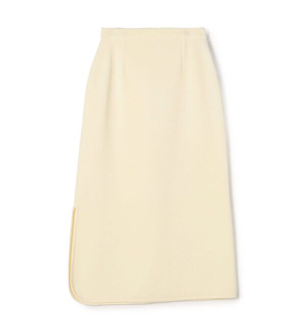 DES PRES「レーヨンナイロンダブルフェイス Aラインミディスカート」|台形|11 ホワイト