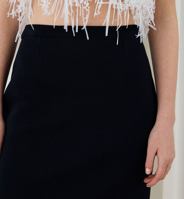 DES PRES「レーヨンナイロンダブルフェイス Aラインミディスカート」|台形|