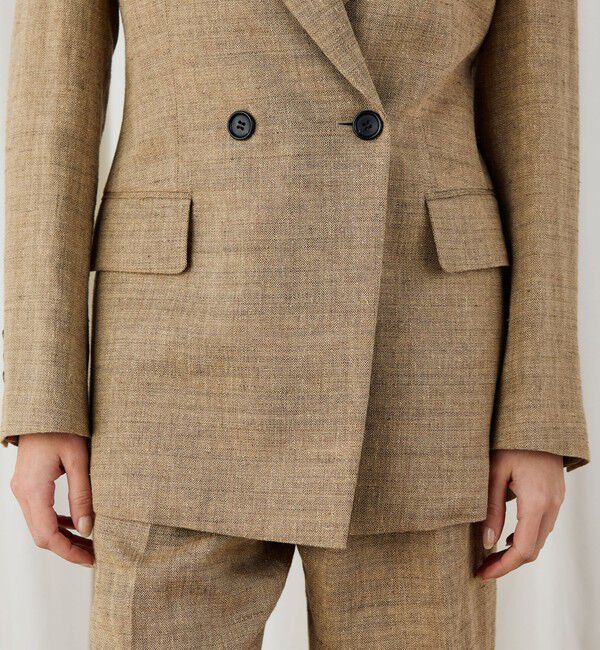 DES PRES「リネンシルクコットンヘリンボーン ダブルブレストジャケット」|テーラードジャケット|