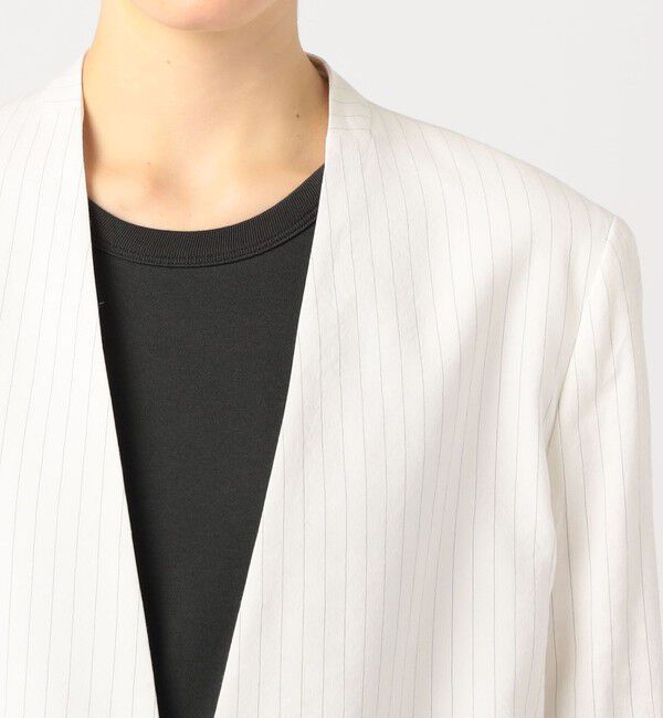 Edition「リネンストレッチ ノーカラージャケット」|ノーカラージャケット|
