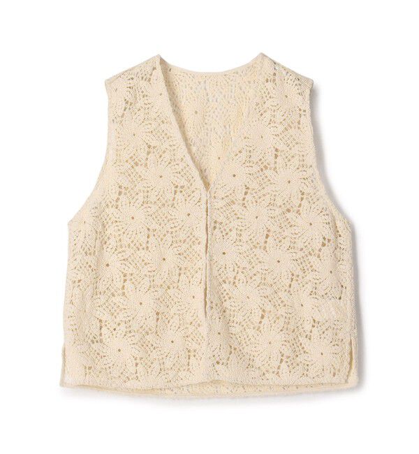 MACPHEE「ウィンドミルクロシェ Vネックベスト」|ベスト・ジレ|13 ライトグレー