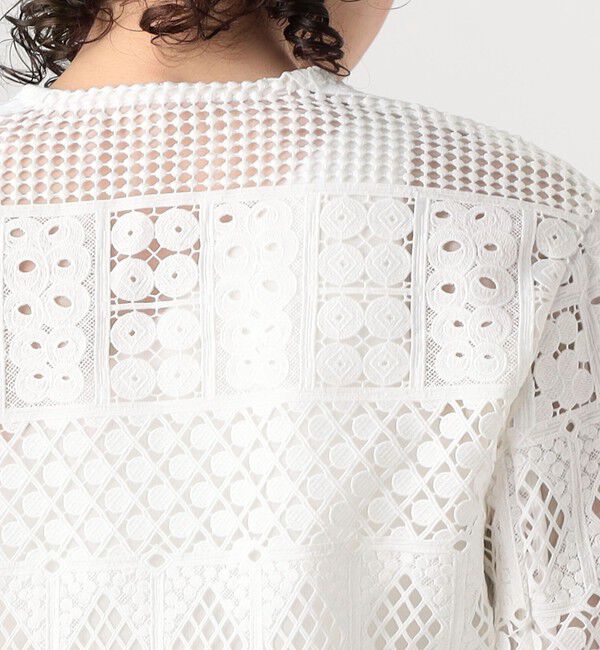 DES PRES「パッチワークレース ノーカラーブルゾン」|テーラードジャケット|