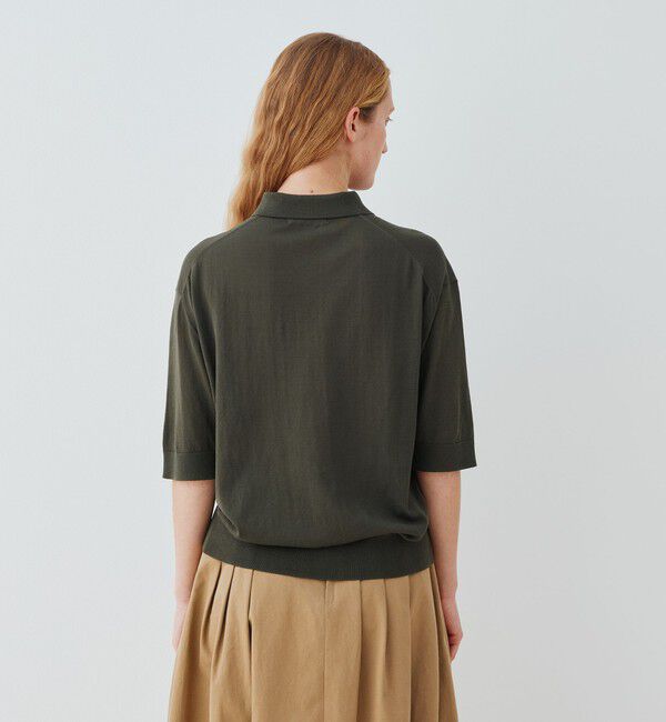 GALERIE VIE「クレープコットン ポロカラープルオーバー」|ニット・セーター|