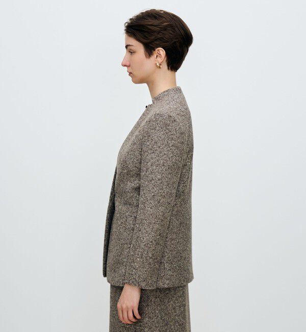 TOMORROWLAND collection「スライバーダイヤゴナル キザミカラージャケット」|ノーカラージャケット|