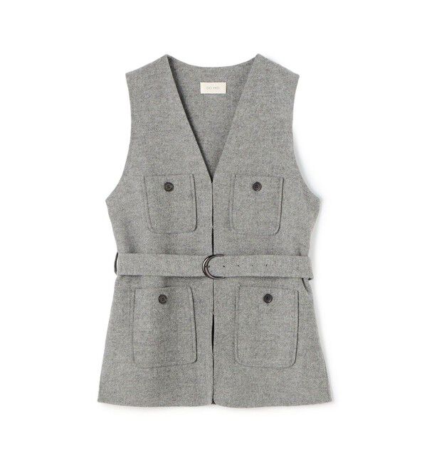DES PRES「ライトダブルフェイスシャギー ベルテッドジレ」|ベスト・ジレ|16 グレー系